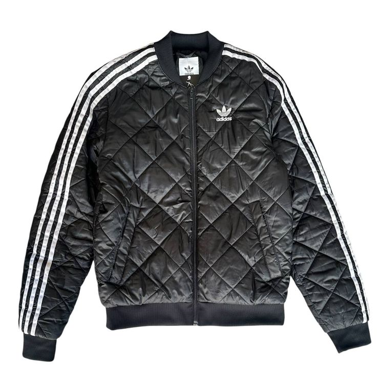 Adidas Quilted Bomber Jacket Logo Ricamato Donna (M)